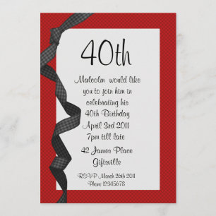 Cinta negra de invitación de 40 personas