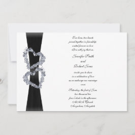 Cinta negra y invitación a casar con diamantes