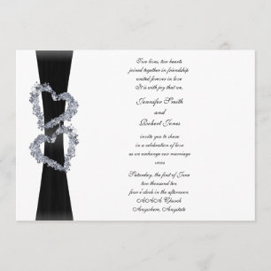 Cinta negra y invitación a casar con diamantes