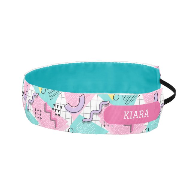 Cinta Para La Cabeza 80's Memphis Active Pink Turquoise (Derecha)