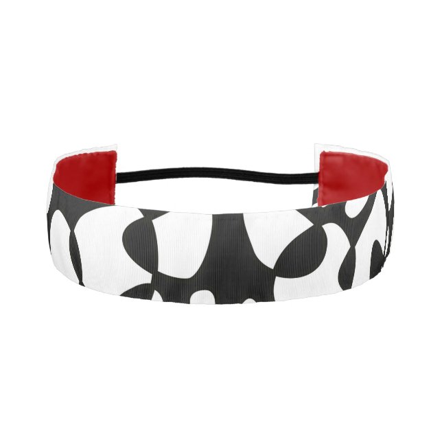 Cinta Para La Cabeza Abstracción de celdas Blanco negro (Anverso)