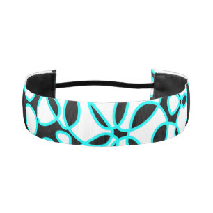 Cinta Para La Cabeza Abstracción de células Turquesa blanco negro