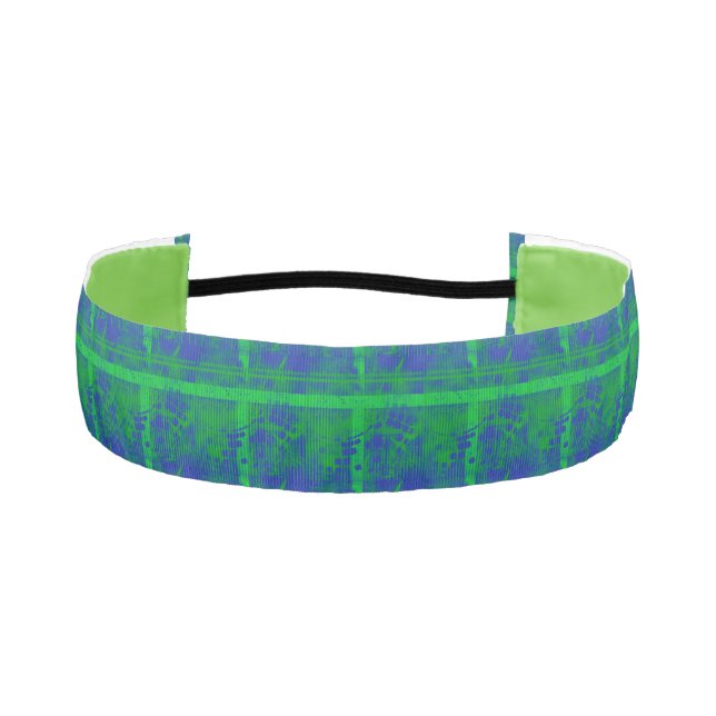 Cinta Para La Cabeza Abstract Blue Lime Green Headband (Anverso)