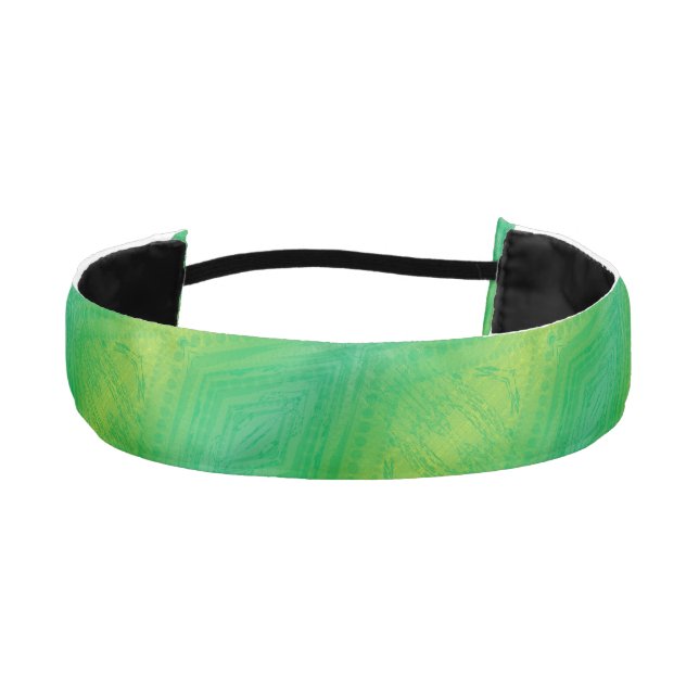 Cinta Para La Cabeza Aceptación | Patrón de Shibori azul verde amarillo (Anverso)