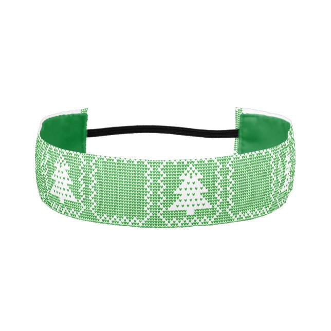 Cinta Para La Cabeza Acogedor patrón de suéter feo de árbol de Navidad  (Anverso)