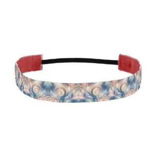 Cinta Para La Cabeza Acuarela Fantasía Pastel Floral Azul & Crema