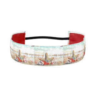 Cinta Para La Cabeza Acuarela moderna de castillos Naranjas en la playa