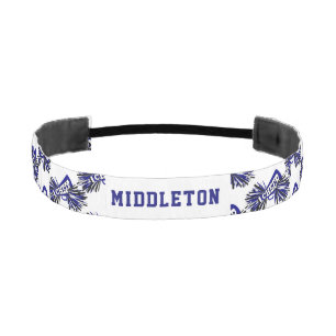 Cinta Para La Cabeza Alegre azul, blanco y negro personalizado