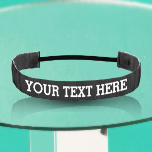 Cinta Para La Cabeza Añadir su propio texto Personalizado aquí negro y 