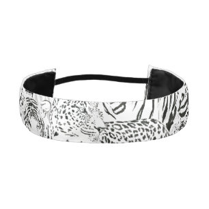 Cinta Para La Cabeza Animales modernos de leopardo blanco negro