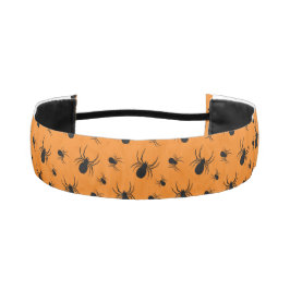 Cinta Para La Cabeza Arañas Patrón de Halloween negro y naranja