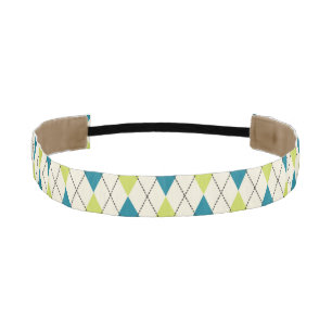Cinta Para La Cabeza Argyle azul y verde