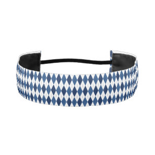 Cinta Para La Cabeza Argyle de diamante azul y plata