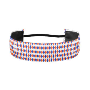 Cinta Para La Cabeza Argyle naranja y Diamante Azul