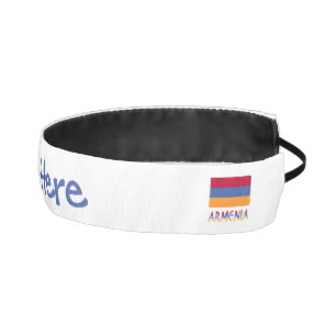 Cinta Para La Cabeza Armenia y personalización azul de la bandera armen
