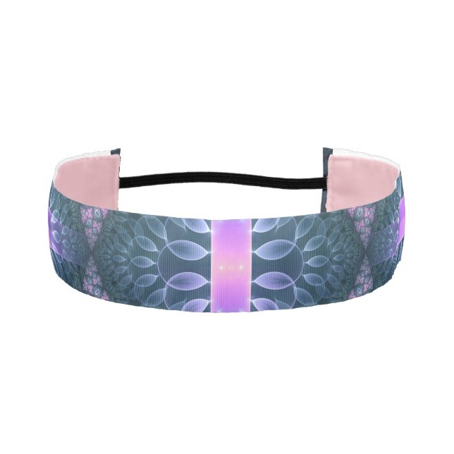 Cinta Para La Cabeza Arte Fractal 3D Resumen Patrón Azul Púrpura Púrpur (Anverso)