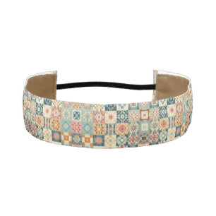 Cinta Para La Cabeza Aspecto vintage y tejido de mosaico