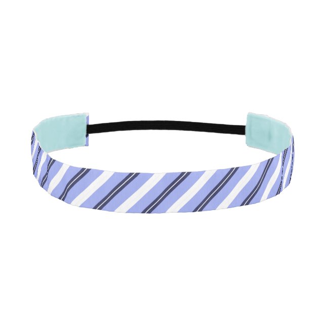 Cinta Para La Cabeza Azul a rayas preppy (Anverso)