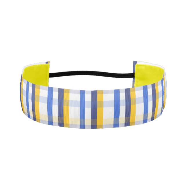 Cinta Para La Cabeza Azul, amarillo y blanco (Anverso)