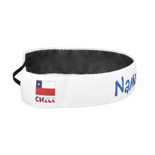Cinta Para La Cabeza Bandana personalizada con bandera chilena azul