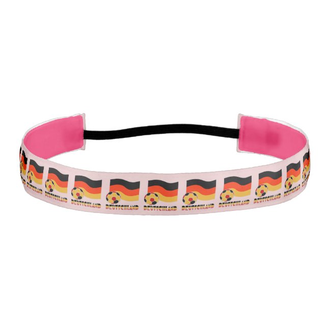 Cinta Para La Cabeza Bandera alemana y frontera gris de bola de fútbol (Anverso)