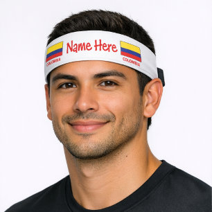 Cinta Para La Cabeza Bandera Colombiana Colombiana Roja Personalizada