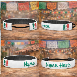 Cinta Para La Cabeza Bandera de México Personalizada 