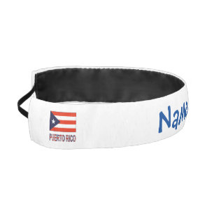 Cinta Para La Cabeza Bandera de Puerto Rico Personalización Azul