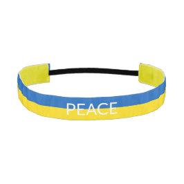 Cinta Para La Cabeza Bandera de texto azul personalizado de la paz en U