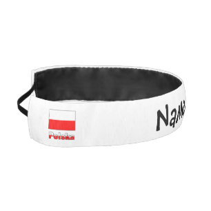 Cinta Para La Cabeza Bandera polaca Polska personalizada negra