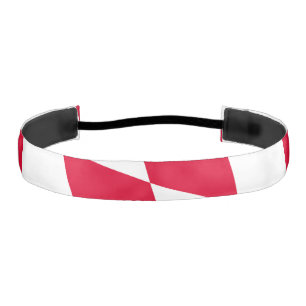 Cinta Para La Cabeza Banderín de diamante de Baviera rojo y blanco