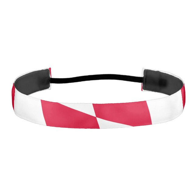 Cinta Para La Cabeza Banderín de diamante de Baviera rojo y blanco (Anverso)