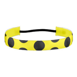 Cinta Para La Cabeza Black Dotted Stylish 1" Yellow