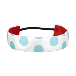 Cinta Para La Cabeza Blanco con Robin Egg Blue Dot Accent Stylish 1.5"