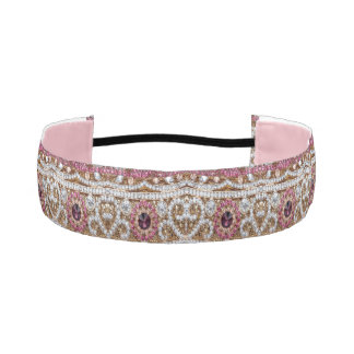 Cinta Para La Cabeza bohemio rosa burdeos de oro dorado de moda y elega