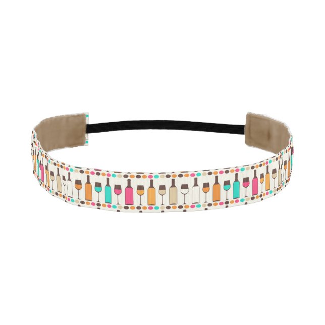 Cinta Para La Cabeza Botellas y vidrios retros de vino (Anverso)