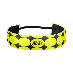 Cinta Para La Cabeza BOTÓN OVAL - amarillo neón + tu texto e ideas