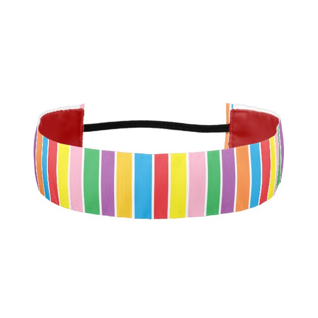 Cinta Para La Cabeza Bright Colorful Rainbow Striped (Anverso)