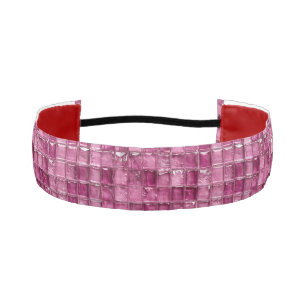 Cinta Para La Cabeza 💗 Brillo mosaico rosa ✨ Deportivo geométrico eleg