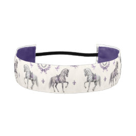 Cinta Para La Cabeza Caballo de Dressage Elegante y Herradura Acuarela