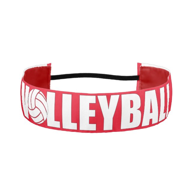 Cinta Para La Cabeza Cabecera de voleibol rojo y blanco (Anverso)