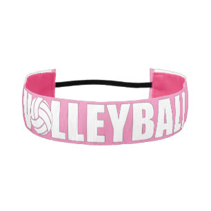 Cinta Para La Cabeza Cabecera de voleibol rosa y blanco