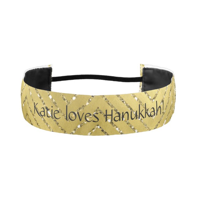 Cinta Para La Cabeza Cabecera Hanukkah "Chevron Holiday Gold" (Anverso)
