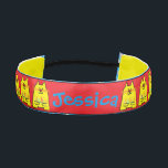 Cinta Para La Cabeza Cabeza de Hanukkah Gatos y menorahs/amarillo/rojo<br><div class="desc">¡Las bandas de cabeza personalizadas de Hanukkah hacen grandes regalos de Hanukkah! Elija entre una tela doble satinada o grosgain, de 1" o 1 1/2" de ancho y un color para el interior de cada banda de cabeza. Estas maravillosas bandas de cabeza no deslizantes se pueden personalizar fácilmente seleccionando tu...</div>