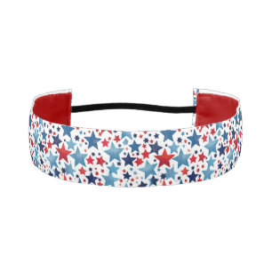 Cinta Para La Cabeza Cabeza Patriótica de las Estrellas Azules y Rojas