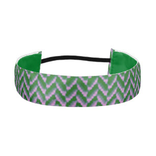 Cinta Para La Cabeza Cabeza rosa verde Chevron
