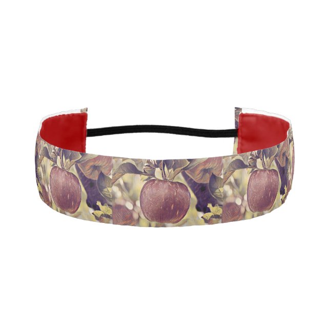 Cinta Para La Cabeza Caer manzana roja y dejar acuarela (Anverso)