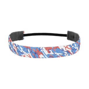 Cinta Para La Cabeza Camo rojo y azul angustiado