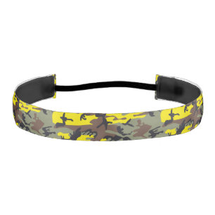 Cinta Para La Cabeza Camuflaje Amarillo y Marrón, Militar, Ejército