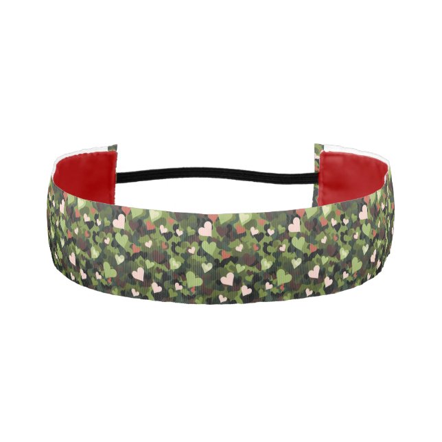 Cinta Para La Cabeza Camuflaje de Corazón Verde (Anverso)